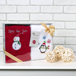 Набор полотенец Arya Home "Happy New Year", подарочные, 50x90, махровая ткань, 2 шт (8680943060198)