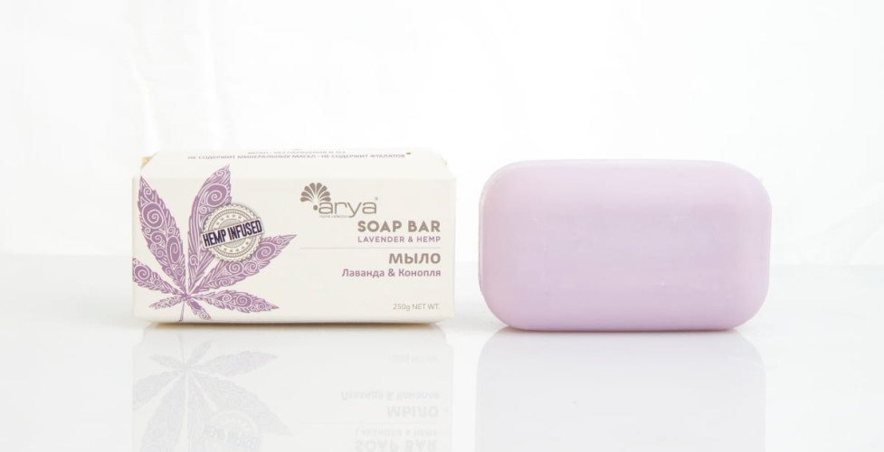 Мыло Ароматерапевтическое Arya с Маслом Семян Конопли 250 гр Lavender & Hemp Фиолетовый