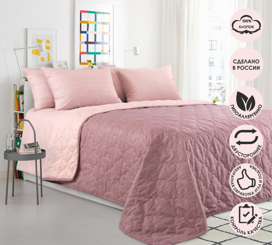 Покрывало Королевское искушение (Текс-Дизайн) "Цветущий миндаль", 210x220, перкаль, стеганое (П220210ЦВМИН)