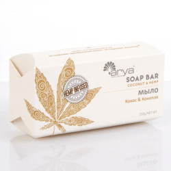 Мыло Ароматерапевтическое Arya с Маслом Семян Конопли 250 гр Coconut &amp; Hemp Белый