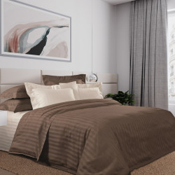 Постельное белье Королевское искушение (Текс-Дизайн) "Тирамису", евро макси, страйп-сатин, на молнии (8326WЯ1714)