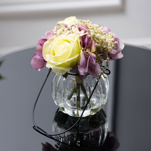 Искусственные цветы Arya в вазе Hydragenia Фиолетовый, желтый