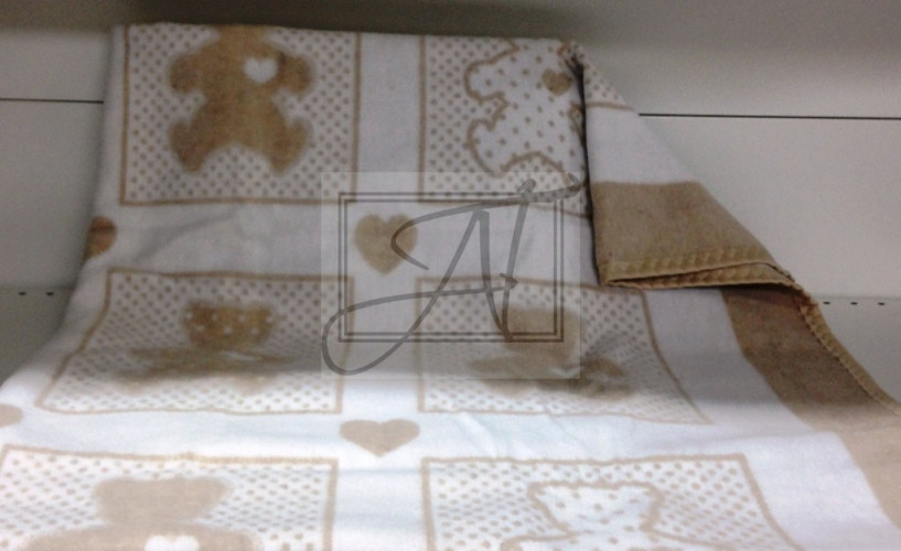 Одеяло  Vladi "Барни", 100x140, байковое (Барни бело-бежевое)