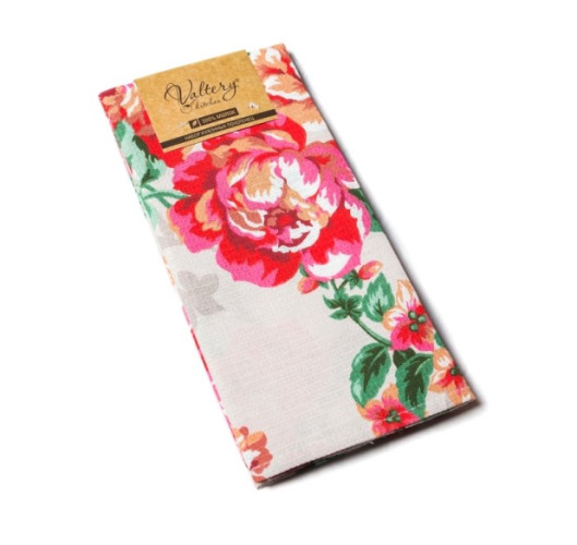 Набор полотенец вафельных Valtery "РОЗАЛИЯ красный", 50x60, хлопок, 3 шт (8121-1-1498)