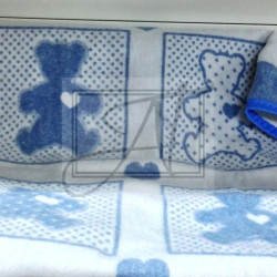 Одеяло  Vladi &quot;Барни&quot;, 100x140, байковое (Барни бело-голубое)