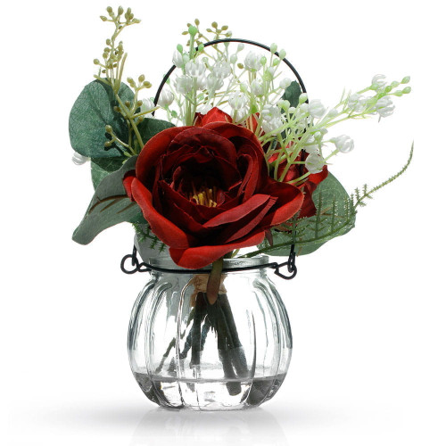 Искусственные цветы Arya в вазе Rose Leave Бордовый