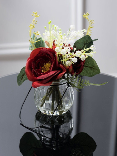 Искусственные цветы Arya в вазе Rose Leave Бордовый