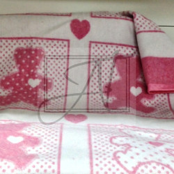 Одеяло  Vladi &quot;Барни&quot;, 100x140, байковое (Барни бело-розовое)