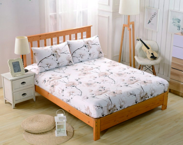 Простыня Valtery "PCT-R-221", 200x200, сатин, на резинке (PCT-R-221-1428)