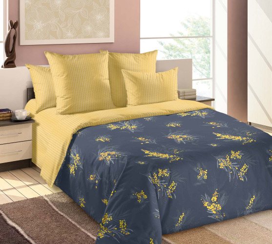 Постельное белье Королевское искушение (Текс-Дизайн) "Ветки мимозы 1", 1.5-спальный, перкаль (1250ПН660101)
