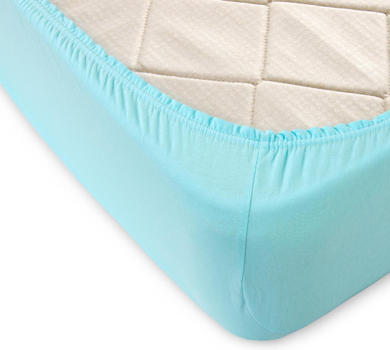 Простыня Текс-Дизайн "Светлая бирюза", 160x200, трикотаж, на резинке (ш160200свбир)