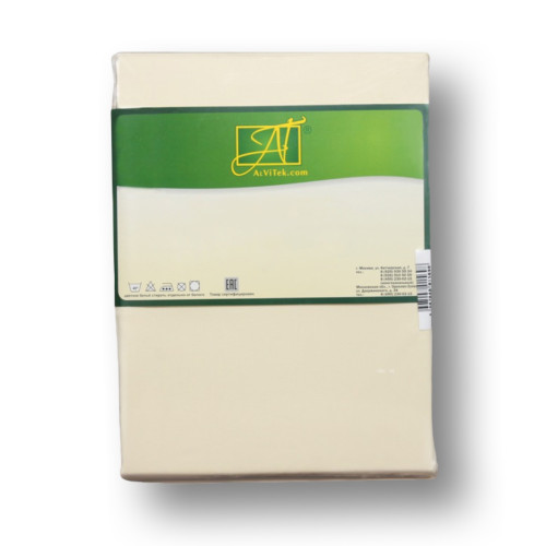 Простыня AlViTek (АльВиТек), 220x260, сатин (ПР-СО-260-КРЕМ)