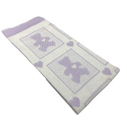 Одеяло  Vladi &quot;Барни&quot;, 100x140, байковое (Барни бело-сирень)