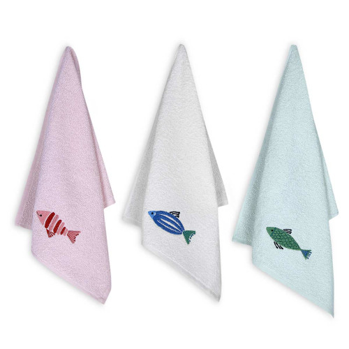 Набор полотенец Arya Home "Океан", кухонные, 30x50, хлопок, 3 шт (8680943096494)