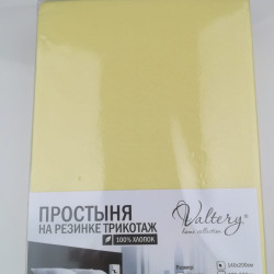 Простыня Valtery &quot;PT geltay&quot;, 90x200, трикотаж, на резинке (PT geltay-1783)