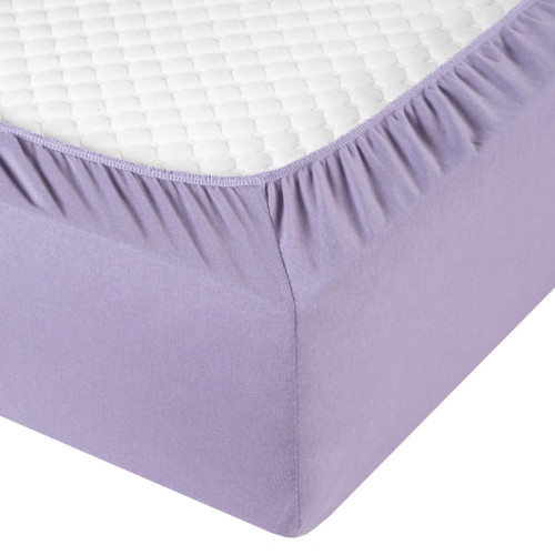 Простыня Valtery "PT purple", 90x200, трикотаж, на резинке (PT purple-1371)