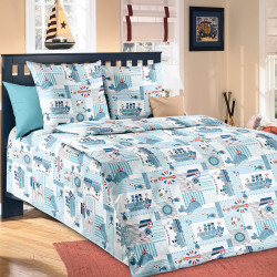 Постельное белье Белиссимо (Текс-Дизайн) &quot;Кораблики 1&quot;, 1.5-спальный, поплин (1100Х197621)
