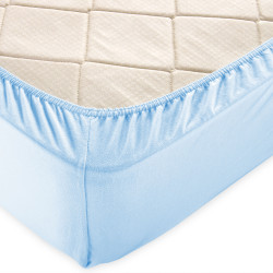 Простыня Текс-Дизайн "Светло-голубой", 180x200, трикотаж, на резинке (ш180200свгол)