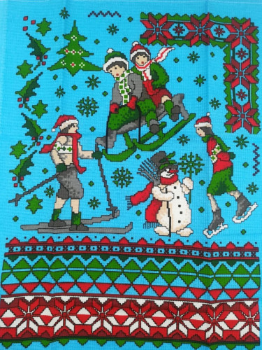 Набор полотенец вафельных Valtery "НОВОГОДНЯЯ СКАЗКА", 50x60, хлопок, 3 шт (0678-1-1498)