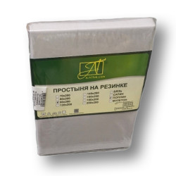 Простыня AlViTek (АльВиТек), 90x200, поплин, на резинке (ПР-ПО-Р-090-СЕР)