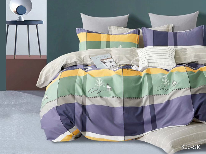 Постельное белье Cleo "Satin de Luxe 806-SK", евро, сатин, на молнии (31/806-SK)