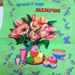 Набор полотенец вафельных Valtery "ПОДАРОК зелёный", 50x60, хлопок, 3 шт (10136-2-1498)