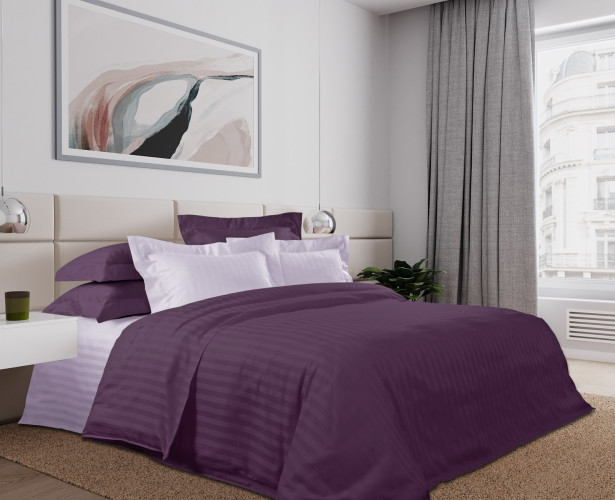 Постельное белье Королевское искушение (Текс-Дизайн) "Ежевичная пастила", евро макси, страйп-сатин, на молнии (8326WЯ1712)