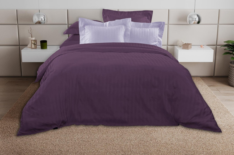 Постельное белье Королевское искушение (Текс-Дизайн) "Ежевичная пастила", евро макси, страйп-сатин, на молнии (8326WЯ1712)