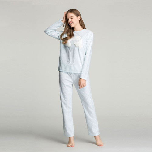 Пижама Arya Женская с Аппликацией Bulut Светло-Голубой, S
