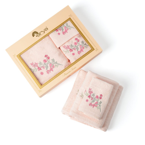 Набор полотенец Arya Home "Adelie", подарочные, 30x50, 50x90, 70x140, хлопок, 3 шт (8680943110190)