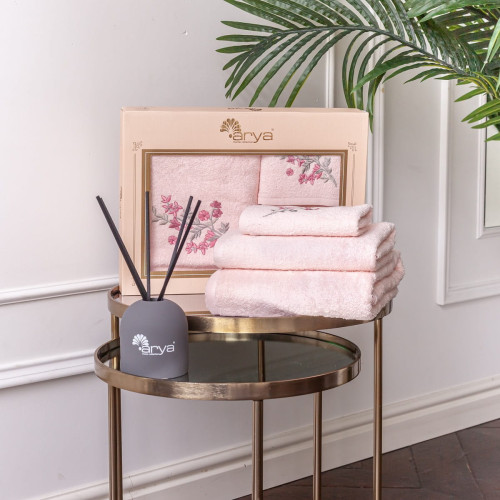 Набор полотенец Arya Home "Adelie", подарочные, 30x50, 50x90, 70x140, хлопок, 3 шт (8680943110190)