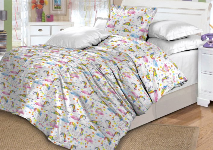 Постельное белье Valtery "Единороги", 1.5-спальный, поплин (13033 DL-9-1249)