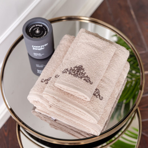 Набор полотенец Arya Home "Flori", подарочные, 30x50, 50x90, 70x140, хлопок, 3 шт (8680943110152)