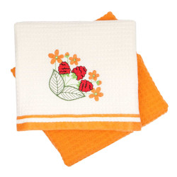 Набор полотенец Arya Home "Summer Buket A", кухонные, 40x60, махровая ткань, 2 шт (8680943074577)