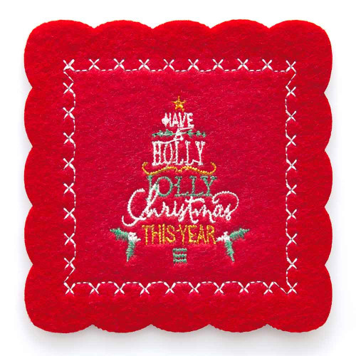 Подставка под Стакан Arya 10x10 6 Пр. Holly Красный