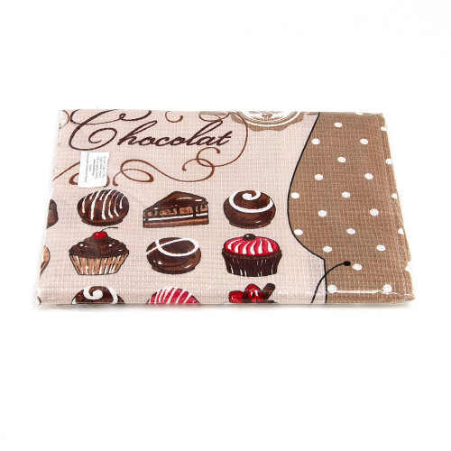 Набор полотенец вафельных Valtery "ПИРОЖНОЕ бежевое", 50x60, хлопок, 2 шт (PIROZHNOE bez-2171)