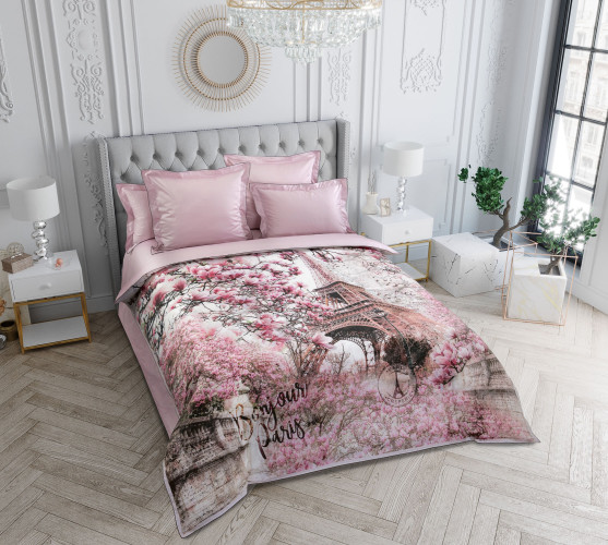 Постельное белье Legends (Текс-Дизайн) "Весна в Париже", евро, сатин, на молнии (L7323FG22032)