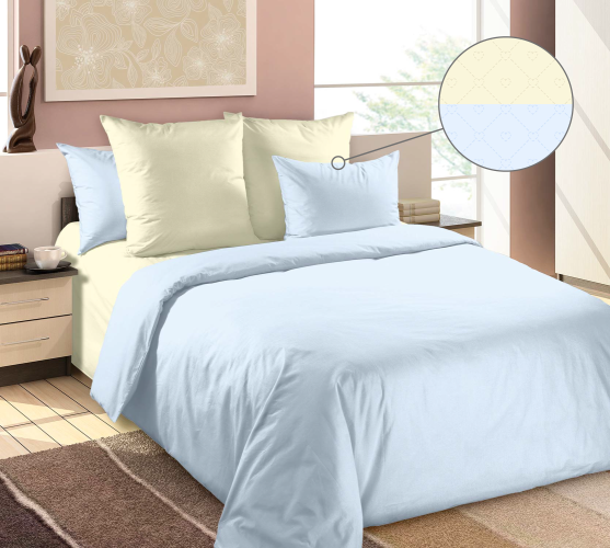 Постельное белье Королевское искушение (Текс-Дизайн) "Полевая незабудка", 1.5-спальный, перкаль, на молнии (1276ЧН661253)