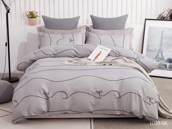 Постельное белье Cleo "1040-SK", 1.5-спальный, сатин, на молнии (CLEO-SK-15/1040)
