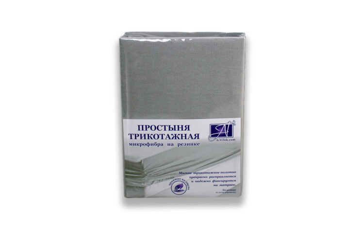 Простыня AlViTek (АльВиТек), 90x200, микрофибра трикотажная, на резинке (ПМТР-СЕР-090)