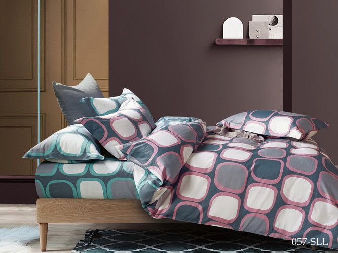 Постельное белье Cleo "Satin euro max 057-SLL", 2-спальный, сатин, на молнии (24/057-SLL)