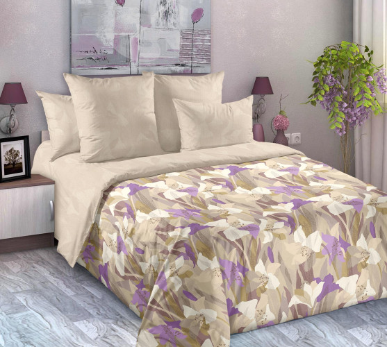 Постельное белье Королевское искушение (Текс-Дизайн) "Соланж 1", 1.5-спальный, перкаль, на молнии (1276ЧН661341)