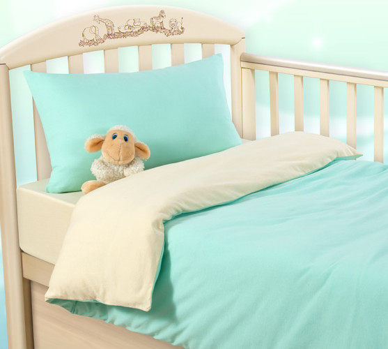 Постельное белье Текс-Дизайн "Мятный крем", детский, трикотаж, на молнии, на резинке (7156Тмкрм)