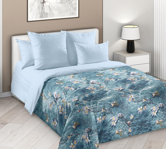 Постельное белье Королевское искушение (Текс-Дизайн) "Аква 1", евро, перкаль (7250ЕН662941)