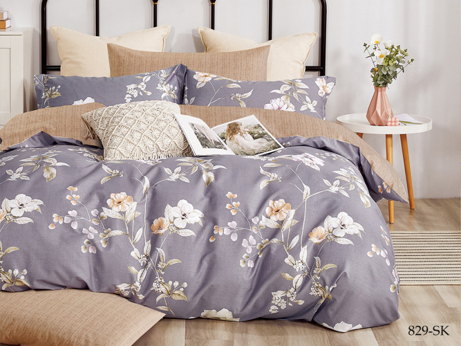 Постельное белье Cleo "Satin de Luxe 829-SK", евро, сатин, на молнии (31/829-SK)