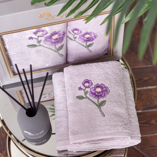 Набор полотенец Arya Home "Bade", подарочные, 50x90, 70x140, хлопок, 2 шт (8680943110220)