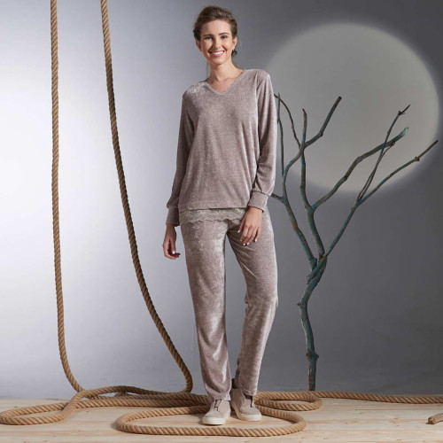 Пижама Arya Женская Бархат С Кружевами 20119 Xxl