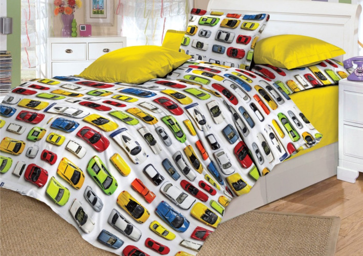 Постельное белье Valtery "Машинки", 1.5-спальный, поплин (4613 DL-8-1249)