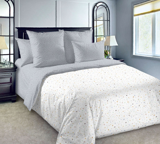 Постельное белье Королевское искушение (Текс-Дизайн) "Стоун 1", евро, перкаль, на молнии (4276ЧН661171)