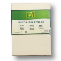 Простыня AlViTek (АльВиТек), 180x200, сатин, на резинке (ПР-СО-Р-180-БЕЖ)